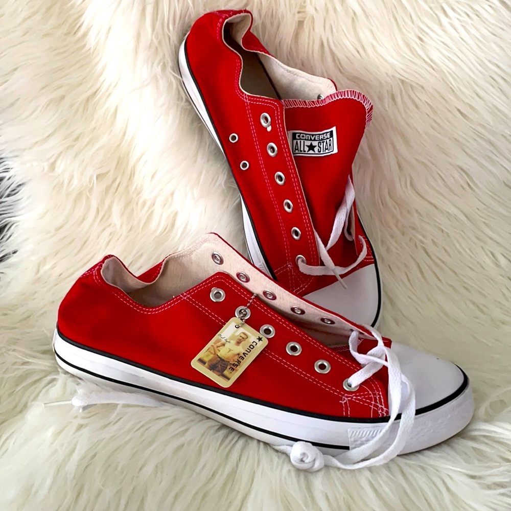 Red Mens Converse All Star Chuck Taylor Chucks low